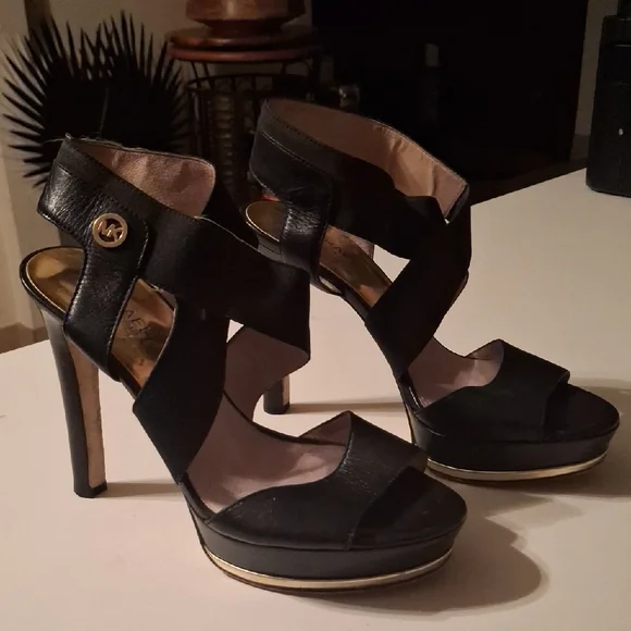 Black High Heel Sandals - Picture 1 of 6